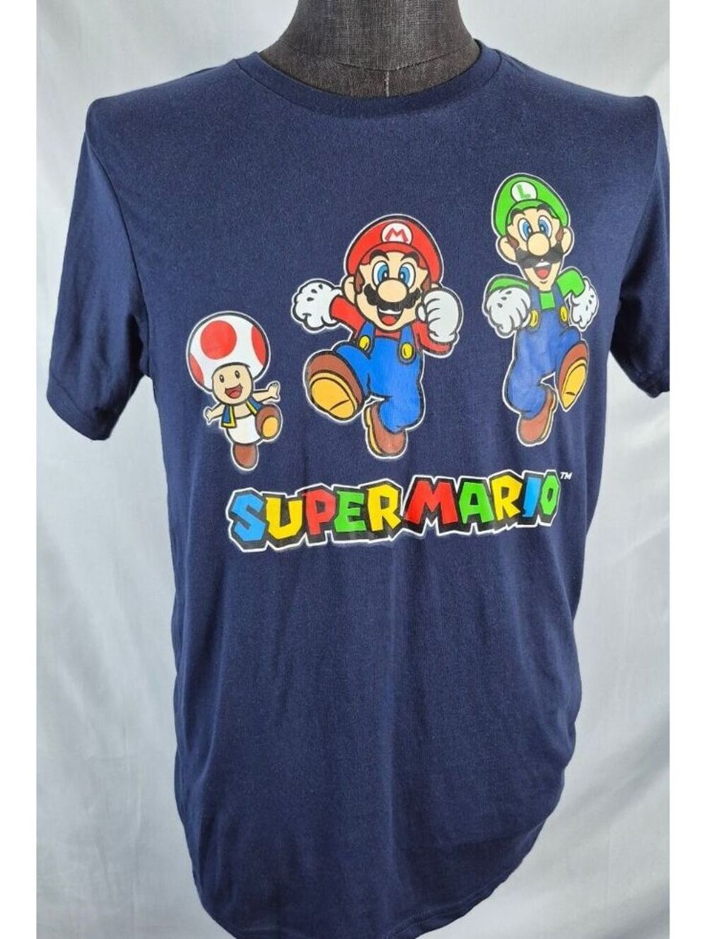 Super Mario Nintendo Men’s Small Mario Luigi Toad Graphic T Shirt